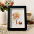Fall Art Autumn Leaves Pumpkin Sea Glass Framed Art - Black - 8" X 6" - image 0