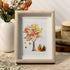 Fall Art Autumn Leaves Pumpkin Sea Glass Framed Art - Oak - 8" X 6" - image 5