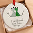 Cat Couple Round-Shaped Sea Glass Hanging Ornament - image 1