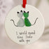 Cat Couple Round-Shaped Sea Glass Hanging Ornament - image 4