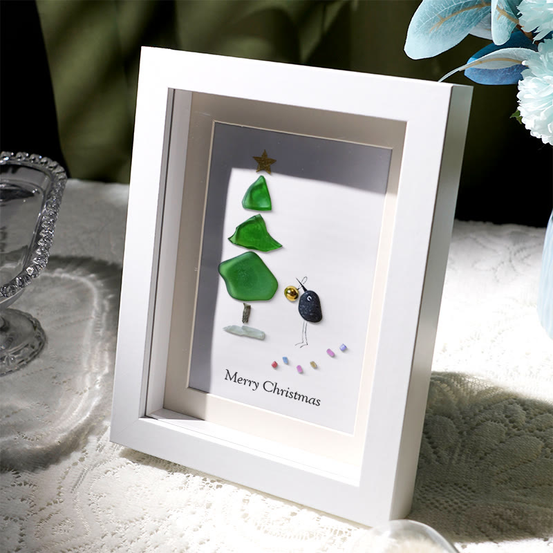 Christmas Tree Sea Glass Framed Art - image 1
