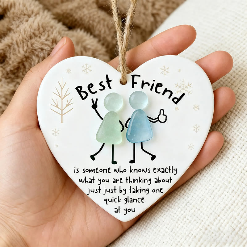 Friendship Gift Best Friends Sea Glass Hanging Ornament - Buy 5 Get 2 Free(7 Pcs) - 2.91" × 2.76" × 0.12" - image 0