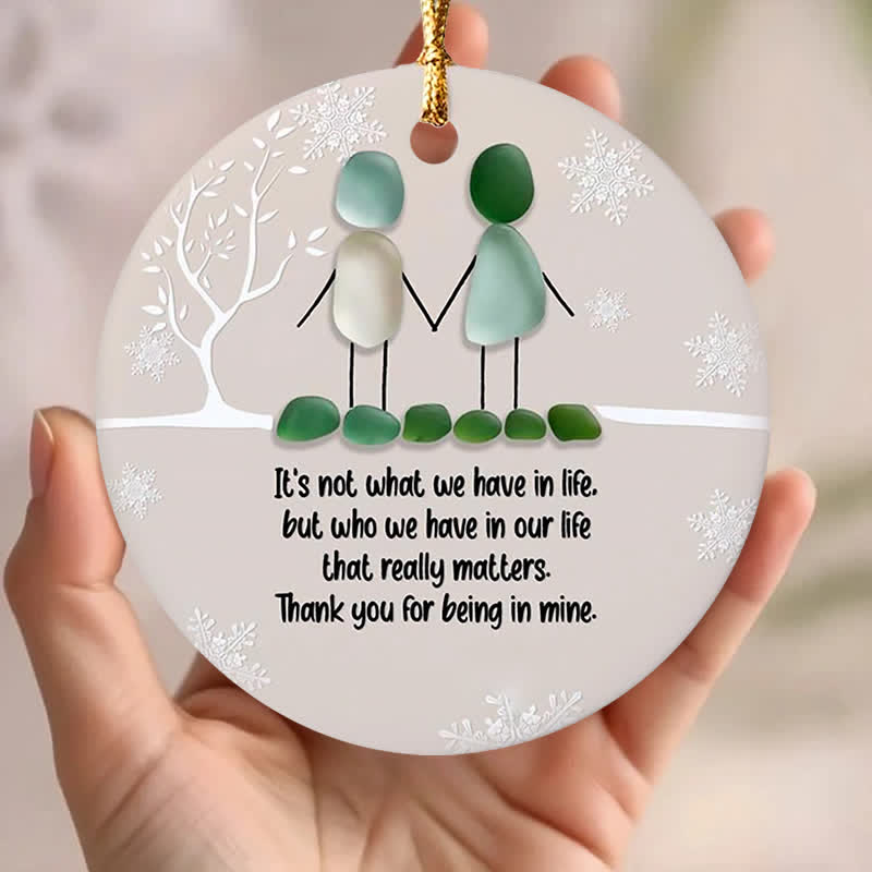 Friendship & Togetherness Round-shaped Sea Glass Hanging Ornament - Buy 5 Get 2 Free(7 Pcs) - 2.87" × 2.87" × 0.12" - image 0