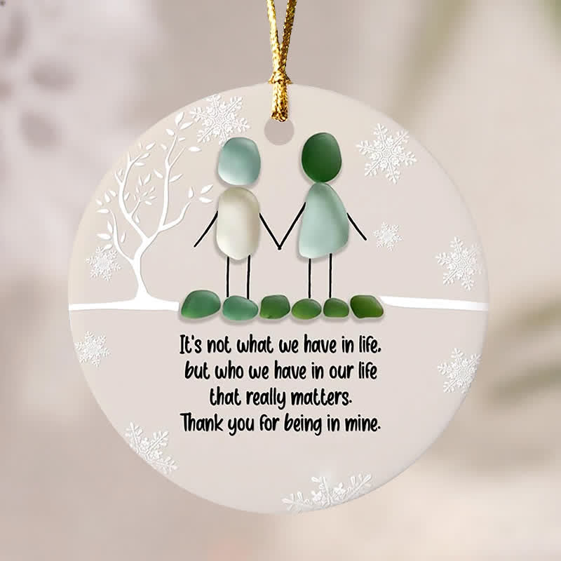 Friendship & Togetherness Round-shaped Sea Glass Hanging Ornament - image 4