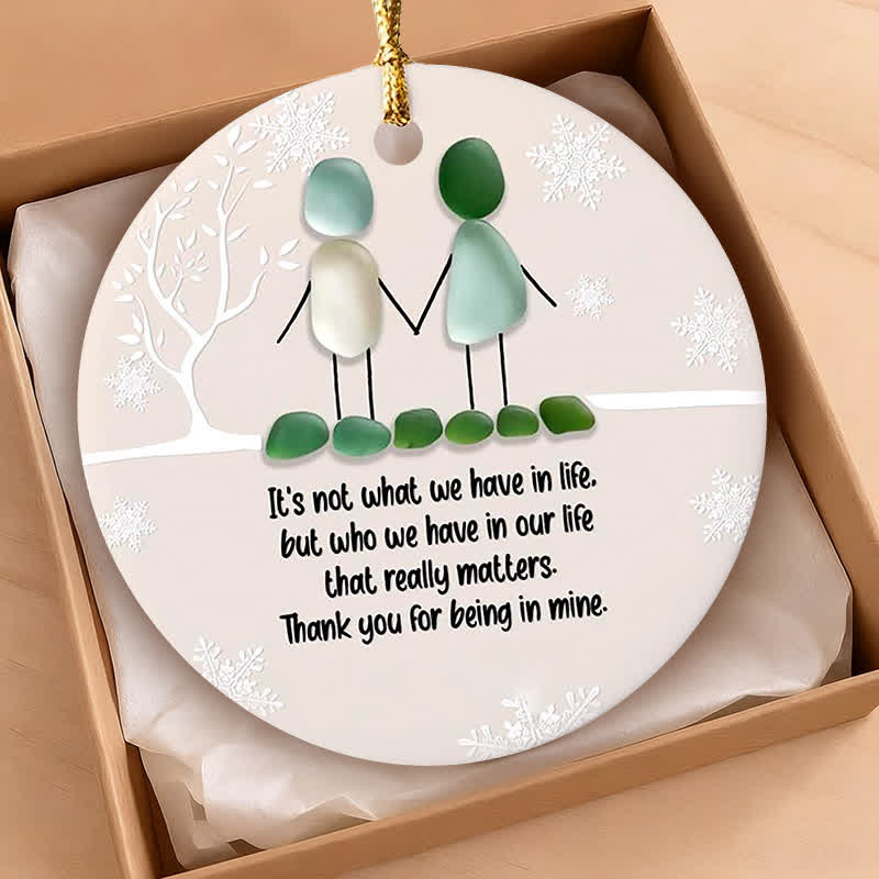 Friendship & Togetherness Round-shaped Sea Glass Hanging Ornament - image 1