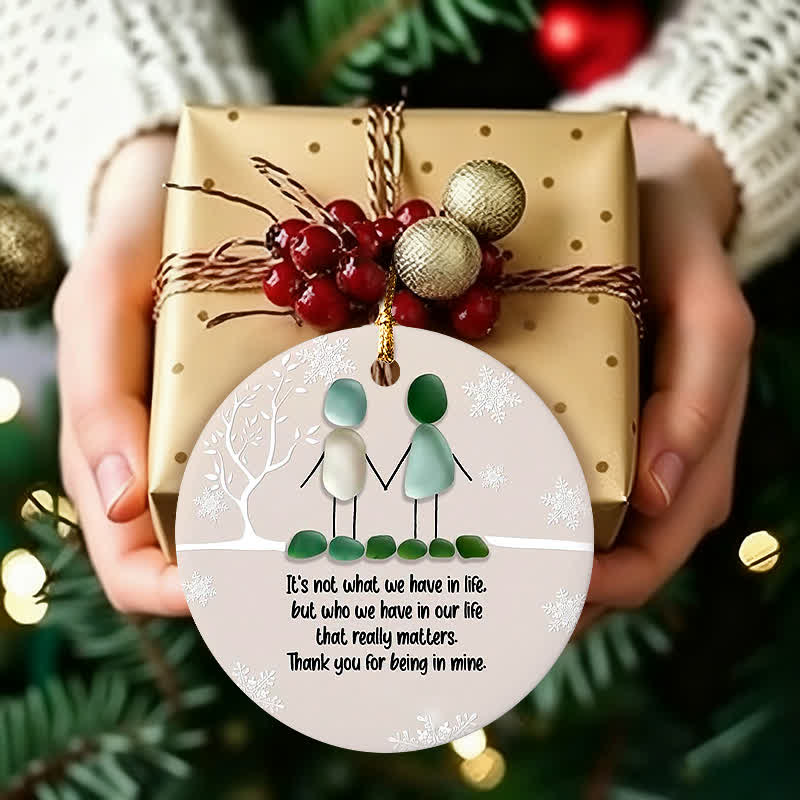 Friendship & Togetherness Round-shaped Sea Glass Hanging Ornament - image 2