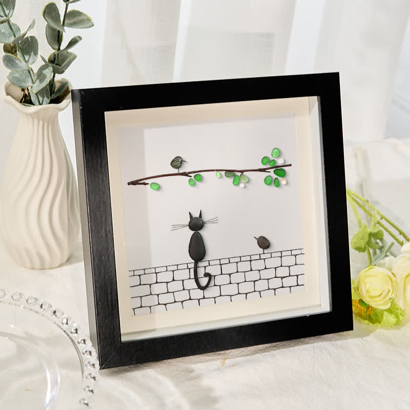 Cat Sea Glass Framed Art - image 1