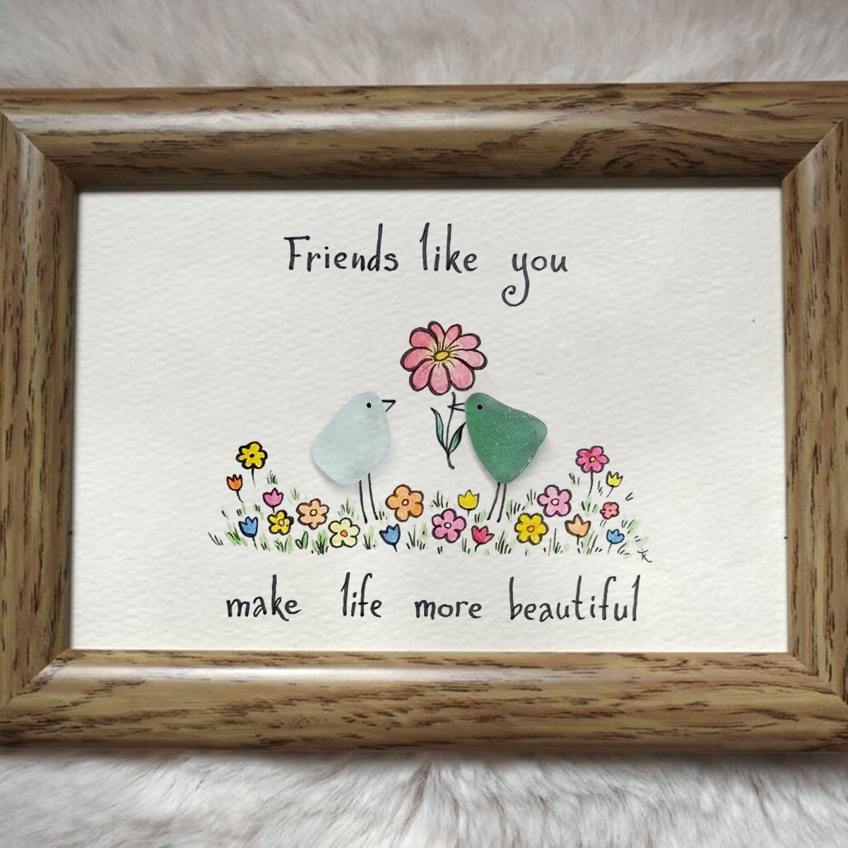 Friends Like You Make Life More Beautiful Sea Glass Framed Art - image 0
