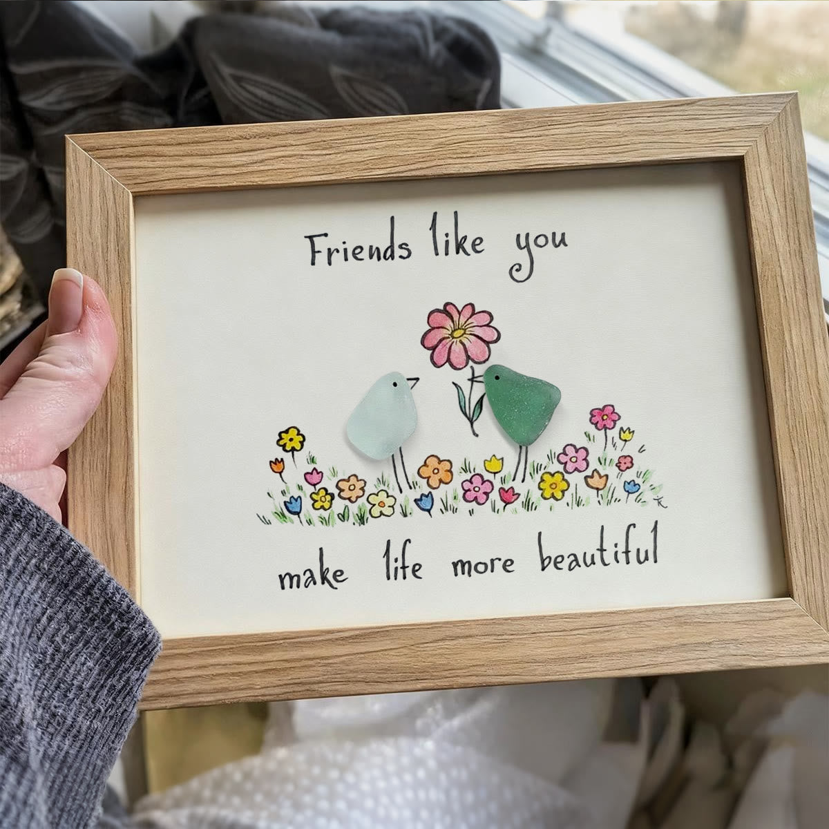 Friends Like You Make Life More Beautiful Sea Glass Framed Art - image 3