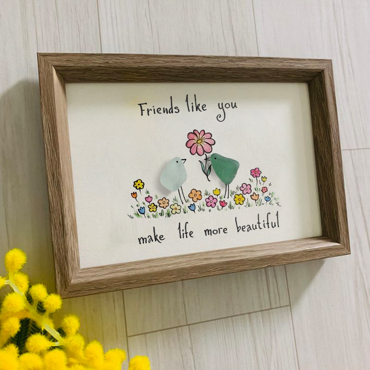 Friends Like You Make Life More Beautiful Sea Glass Framed Art - image 4