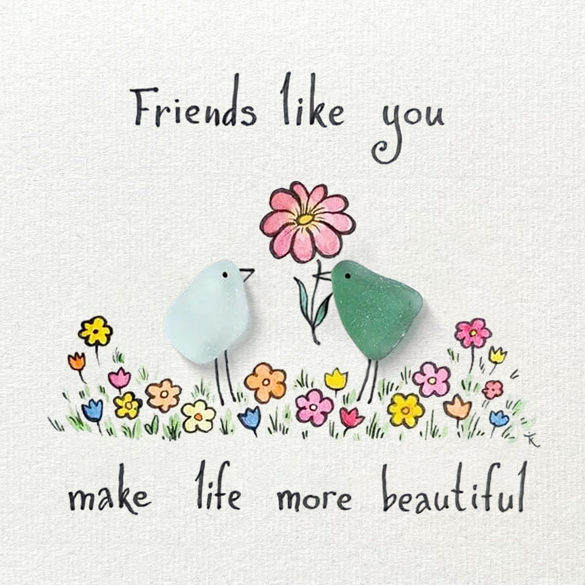 Friends Like You Make Life More Beautiful Sea Glass Framed Art - image 2