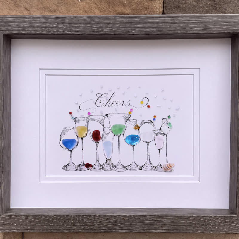 Cocktail Party Sea Glass Framed Art - image 4