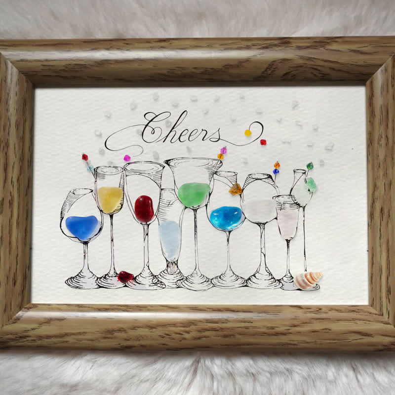 Cocktail Party Sea Glass Framed Art - image 5