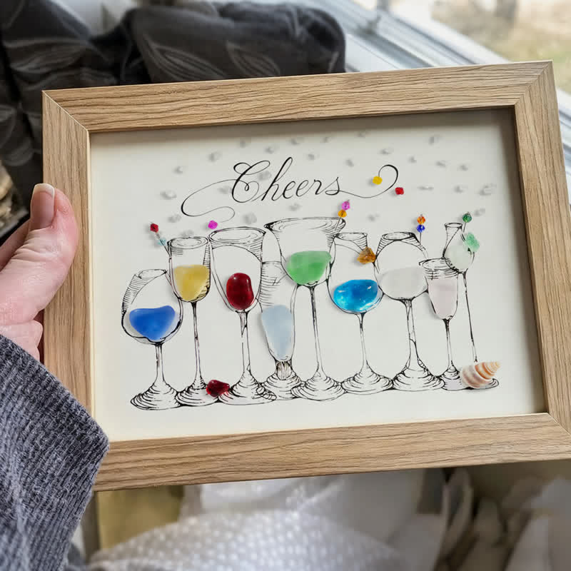 Cocktail Party Sea Glass Framed Art - image 0