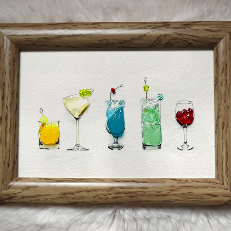 Cocktail Theme Sea Glass Framed Art - image 0