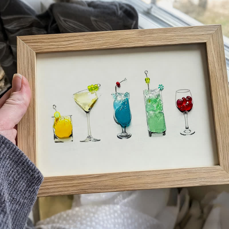 Cocktail Theme Sea Glass Framed Art - image 2