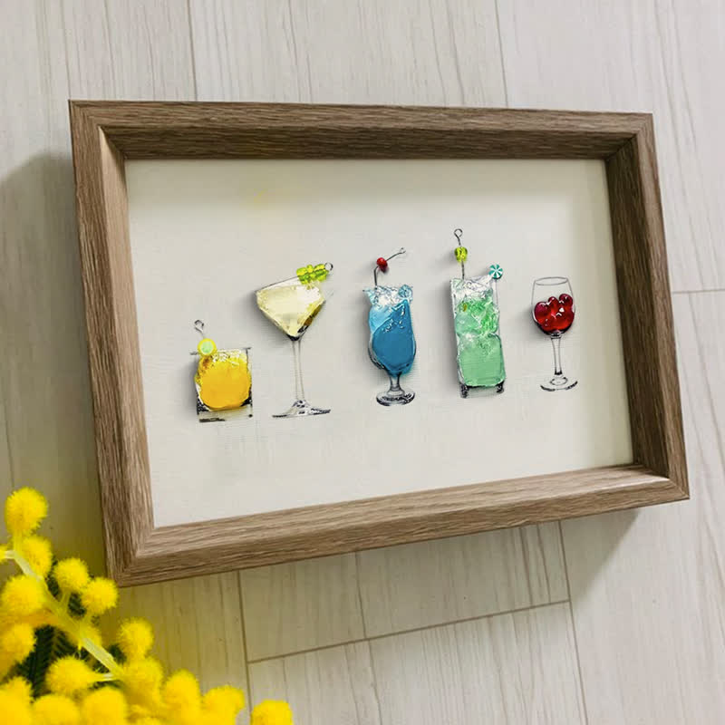 Cocktail Theme Sea Glass Framed Art - image 3