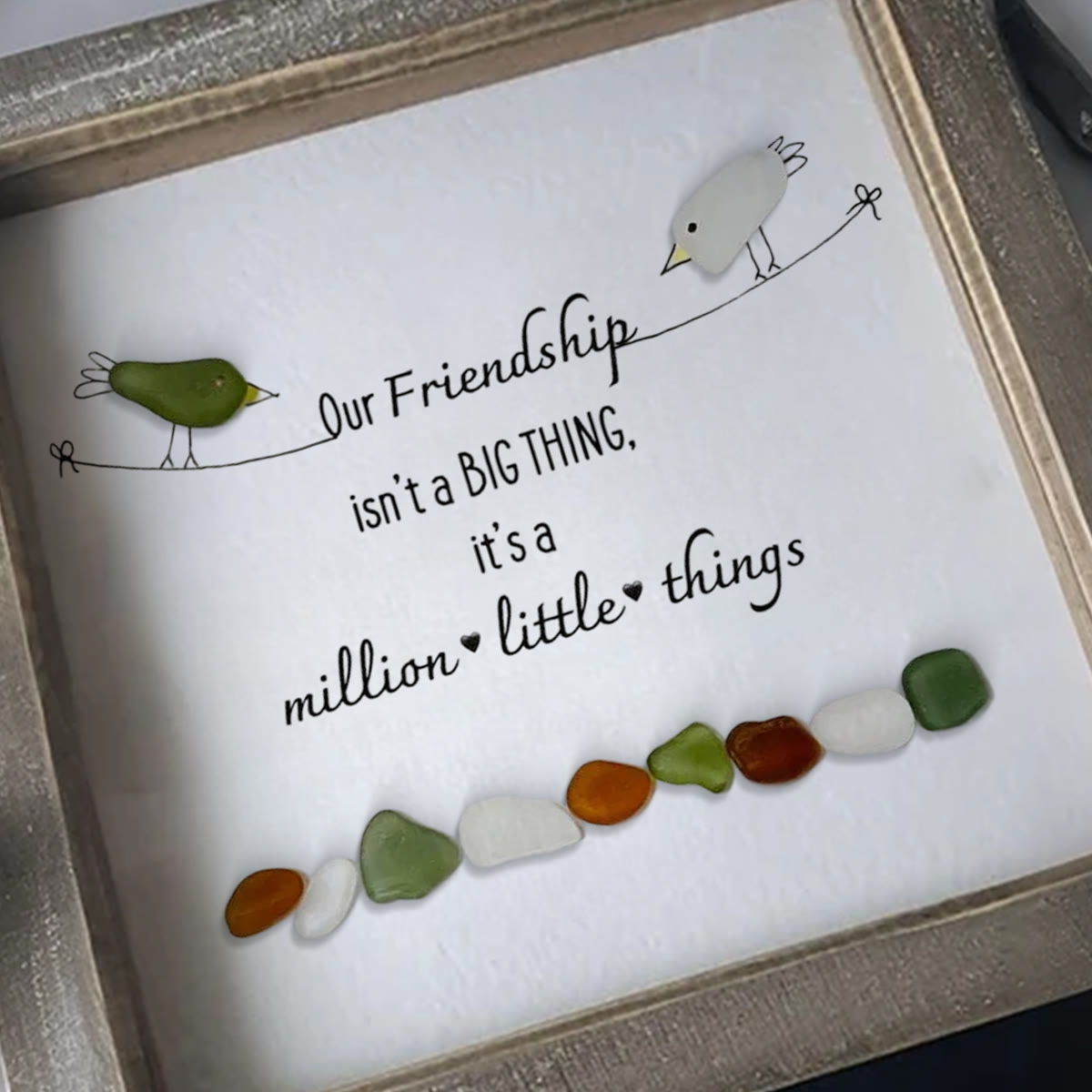 Our Friendship Is A Million Little Things Sea Glass Framed Art - image 0