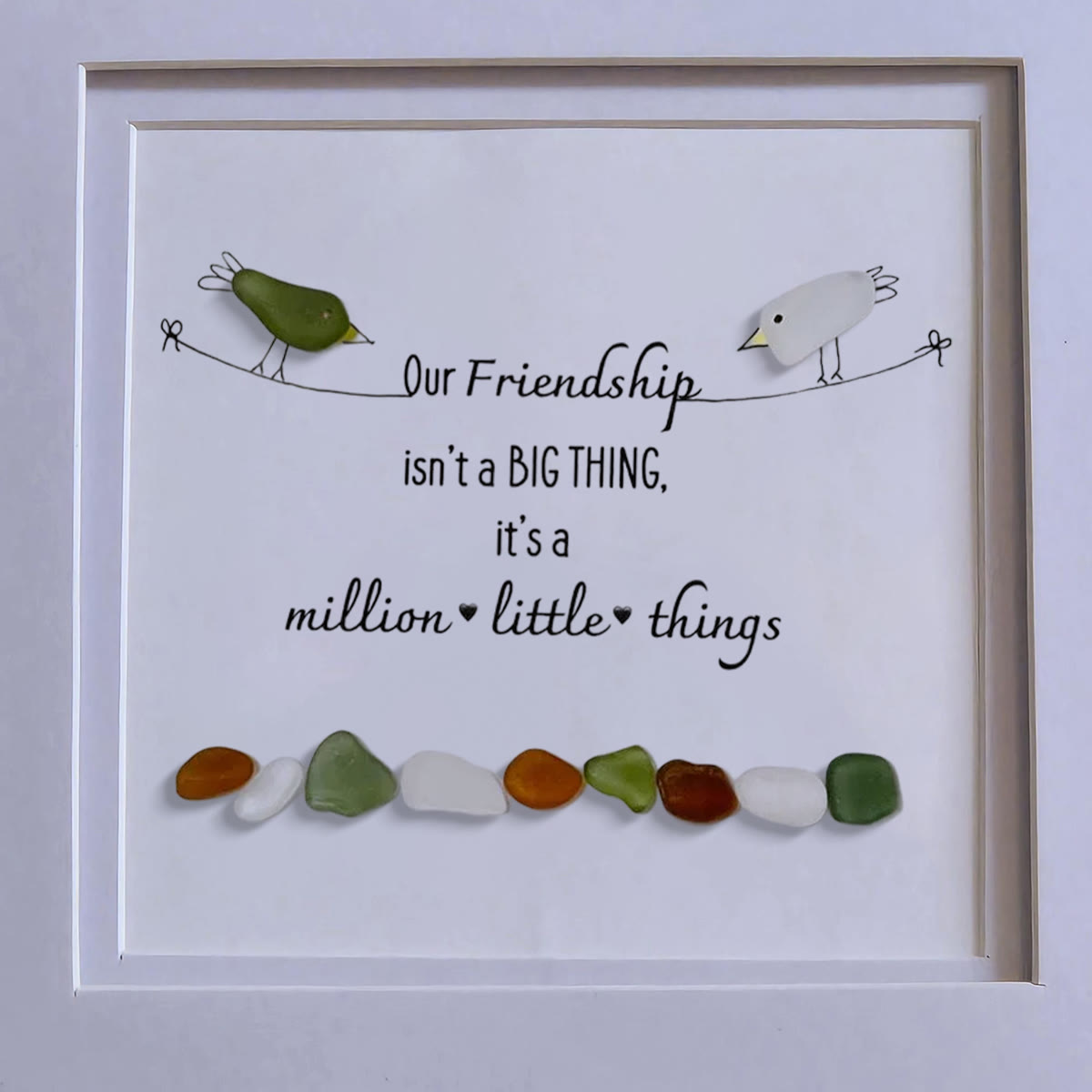 Our Friendship Is A Million Little Things Sea Glass Framed Art - image 7
