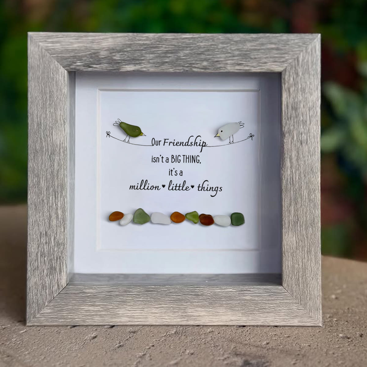 Our Friendship Is A Million Little Things Sea Glass Framed Art - image 6