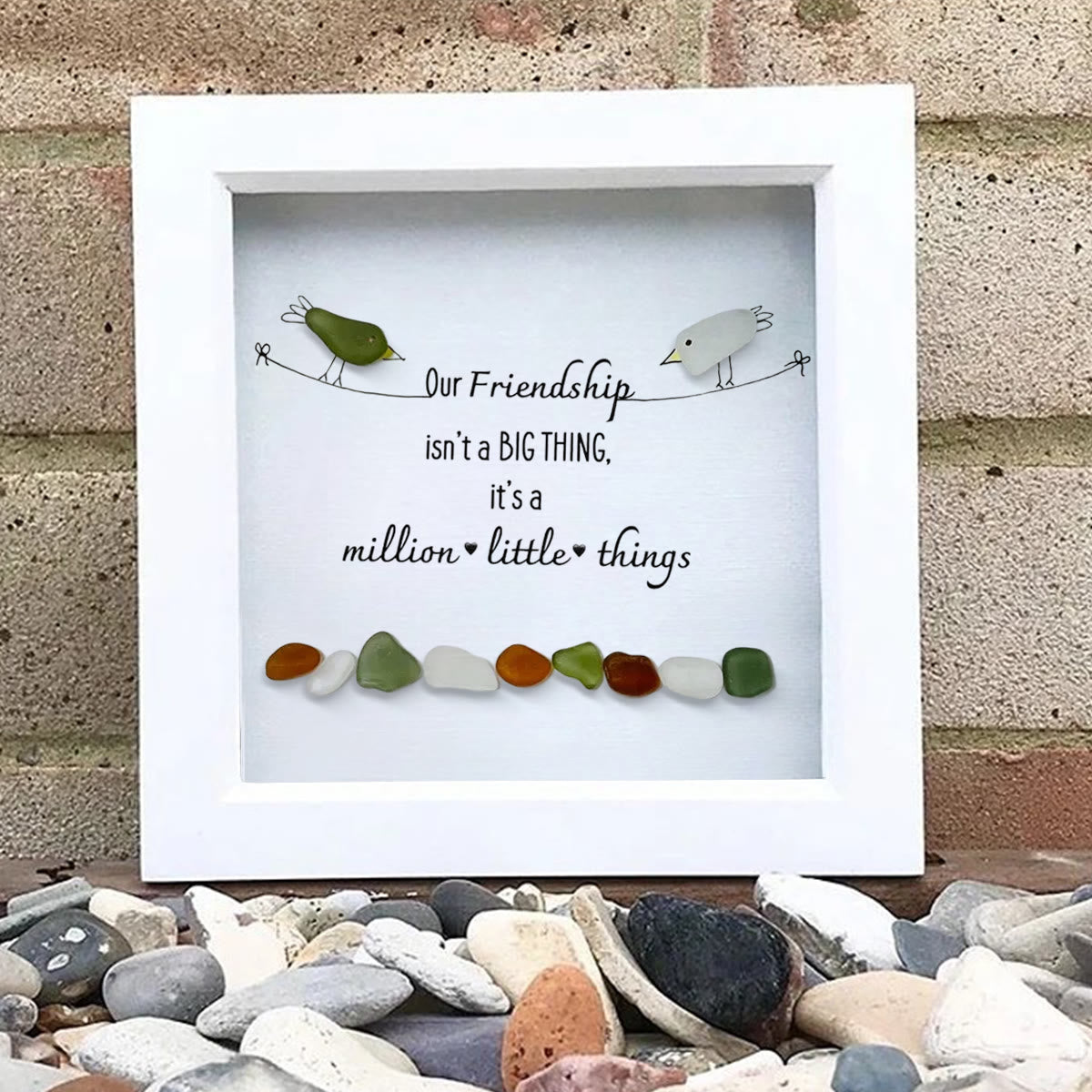 Our Friendship Is A Million Little Things Sea Glass Framed Art - image 5