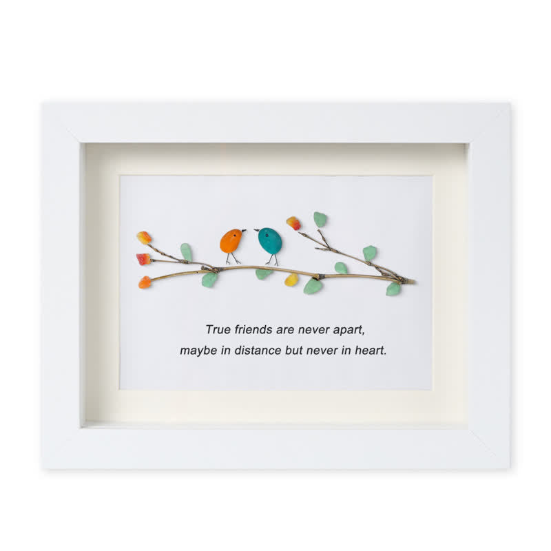 True Friends Quote With Birds Sea Glass Framed Art - White - 6" X 8" - image 10