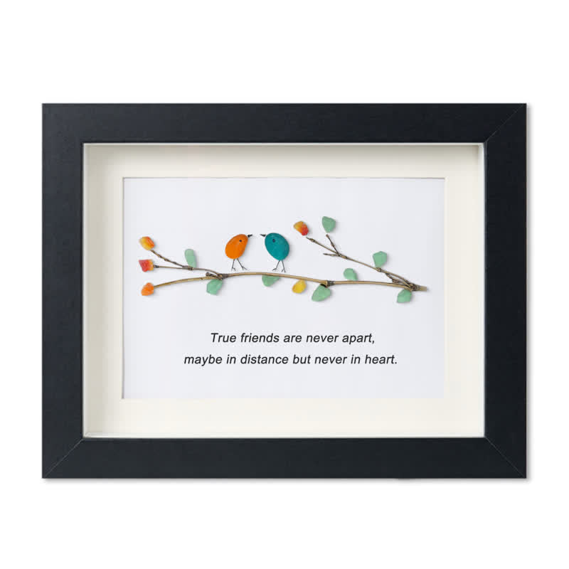 True Friends Quote With Birds Sea Glass Framed Art - Black - 6" X 8" - image 9