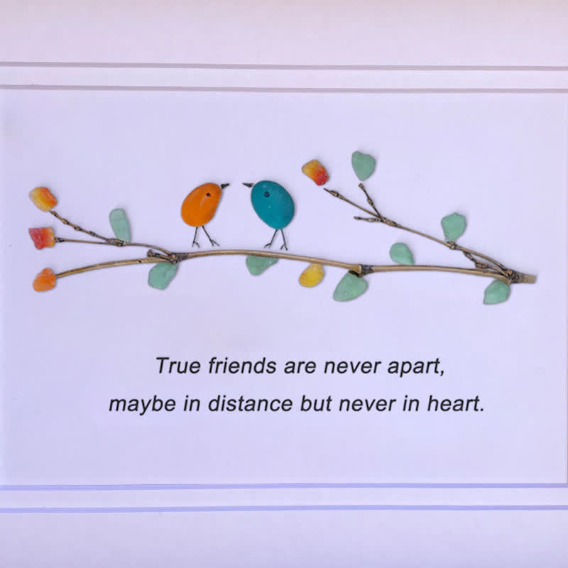 True Friends Quote With Birds Sea Glass Framed Art - image 6