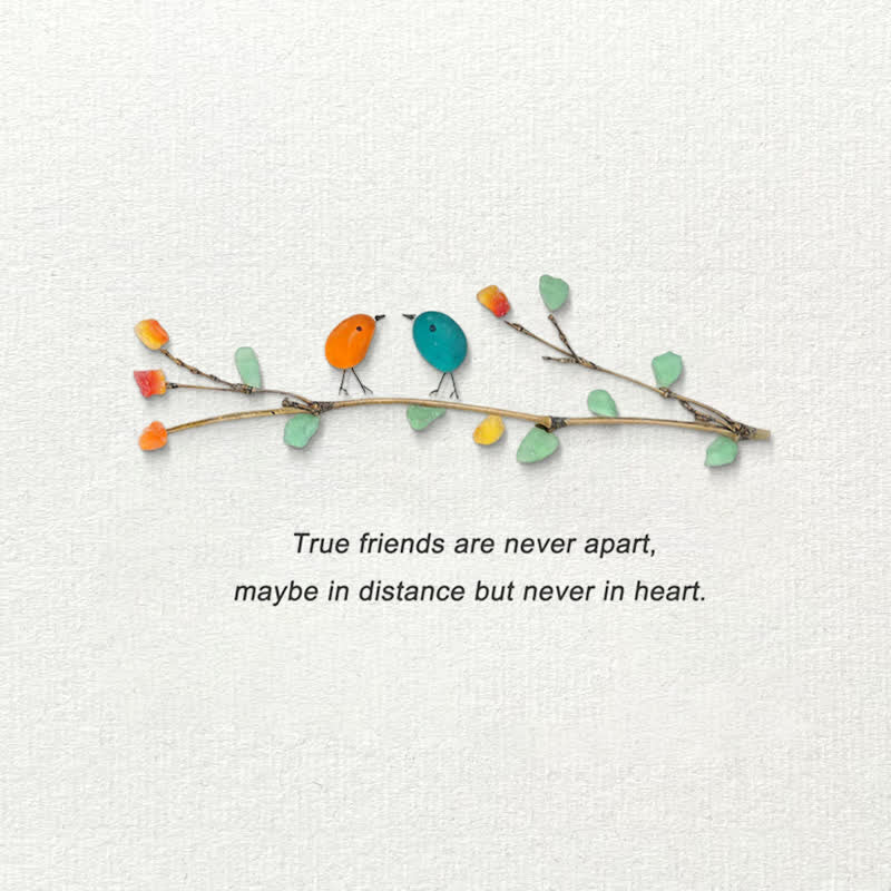 True Friends Quote With Birds Sea Glass Framed Art - image 2