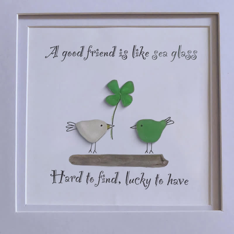 Four-leaf Clover Friendship Sea Glass Framed Art - image 7