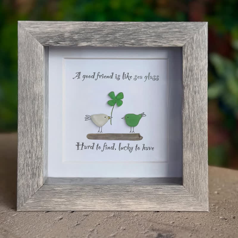 Four-leaf Clover Friendship Sea Glass Framed Art - image 6