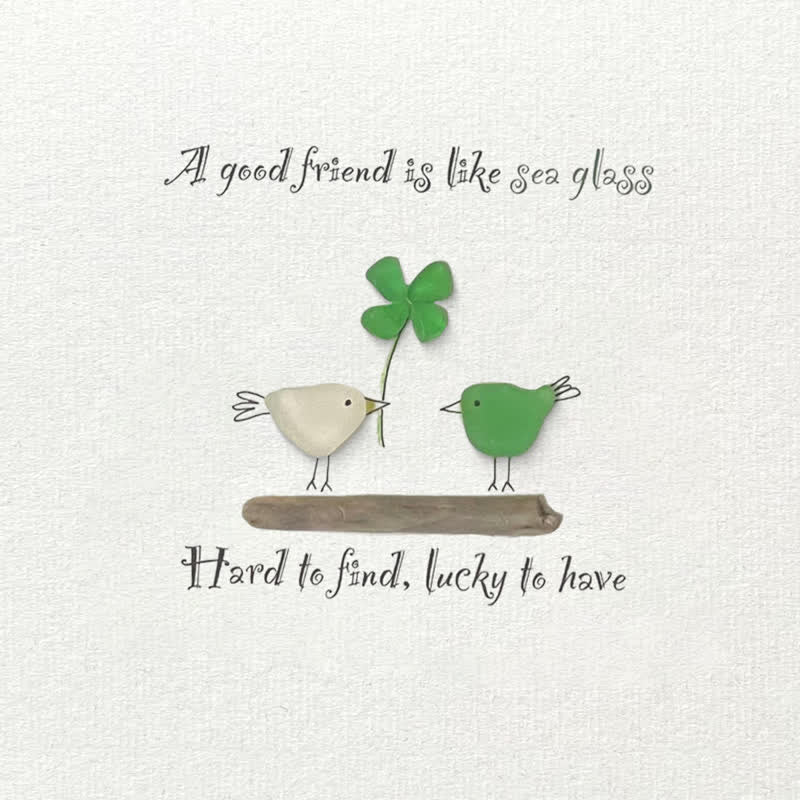 Four-leaf Clover Friendship Sea Glass Framed Art - image 2