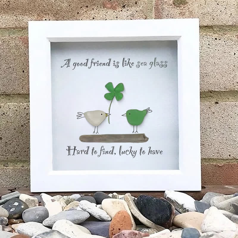 Four-leaf Clover Friendship Sea Glass Framed Art - image 3