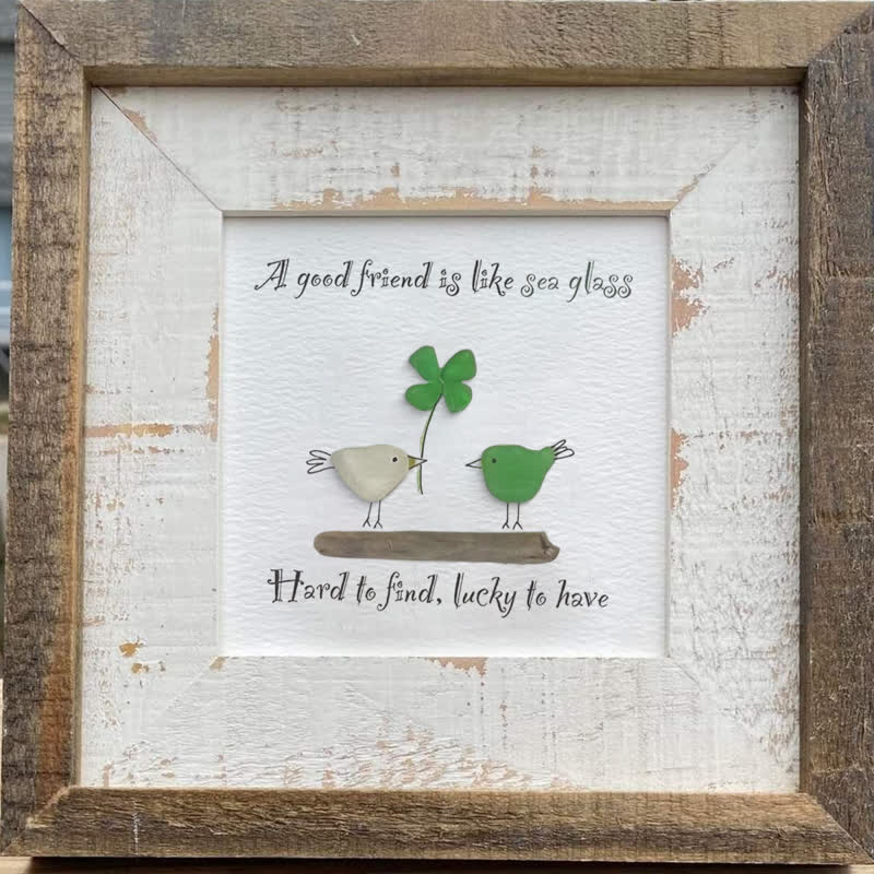 Four-leaf Clover Friendship Sea Glass Framed Art - image 8