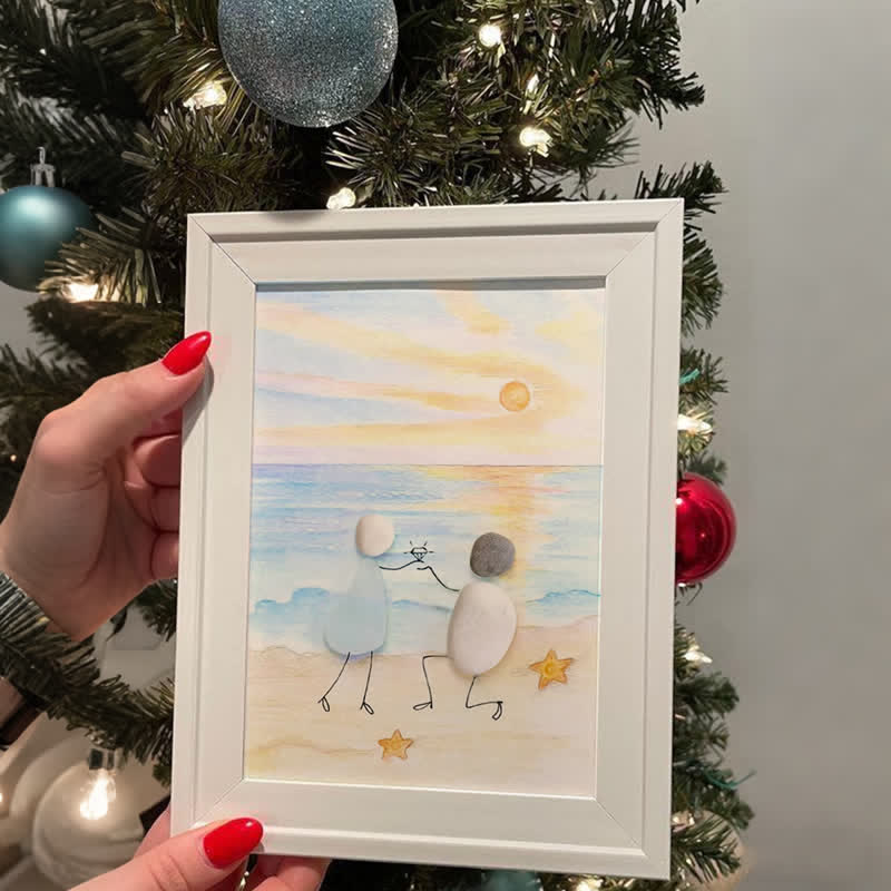 Proposal Engagement Couple Sea Glass Framed Art - image 11