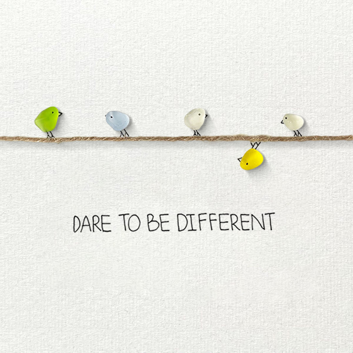 Dare to Be Different Cute Birds Sea Glass Framed Art - image 6