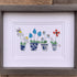 Handmade Flowers Butterfly Sea Glass Framed Art - image 0