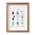 Multicolored Cocktails Theme Sea Glass Framed Art - Walnut Brown - 8" X 6" - image 9