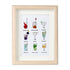 Multicolored Cocktails Theme Sea Glass Framed Art - Oak - 8" X 6" - image 8