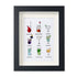 Multicolored Cocktails Theme Sea Glass Framed Art - Black - 8" X 6" - image 10