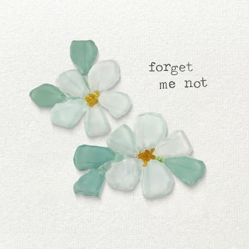 Forget Me Not Blue Flower Sea Glass Framed Art - image 2