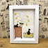 Pebble Cats And Blooming Plants Sea Glass Framed Art - image 0