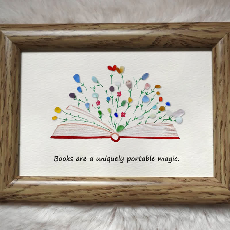 Magic Books Sea Glass Framed Art Inspirational Gift - image 0