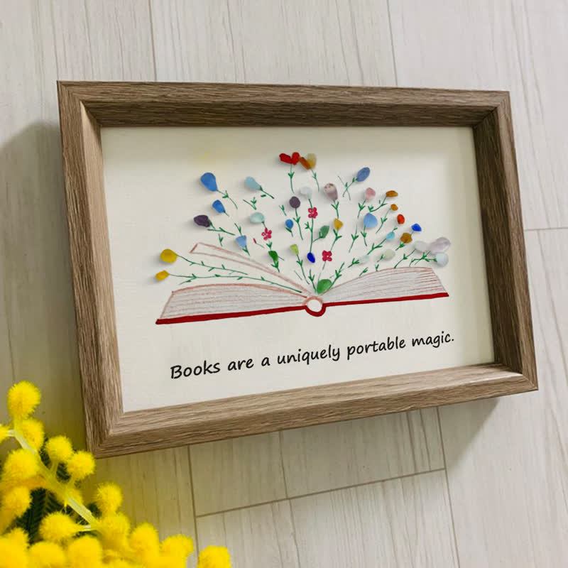 Magic Books Sea Glass Framed Art Inspirational Gift - image 3
