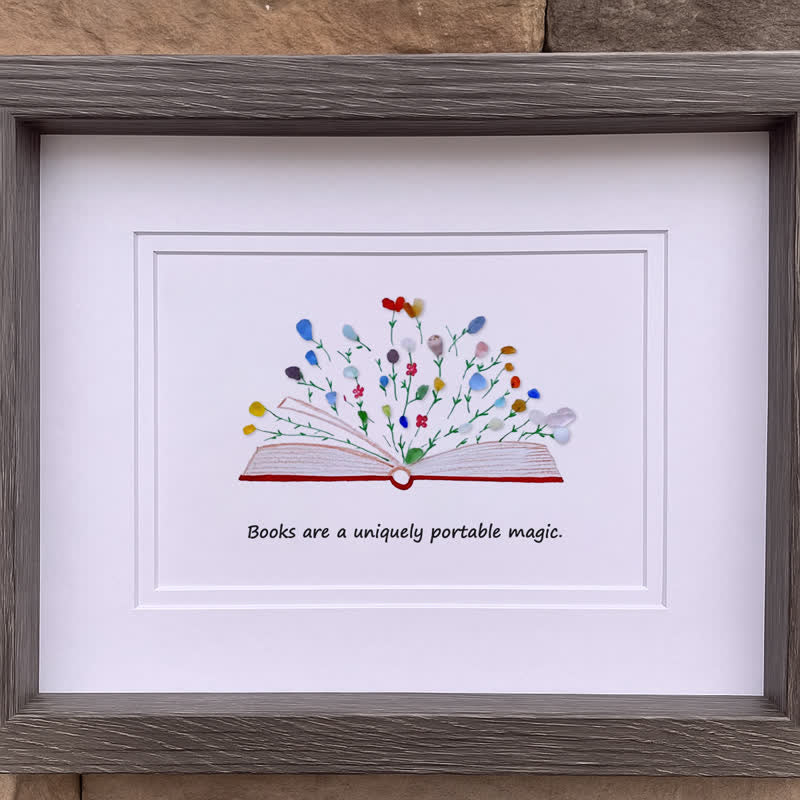 Magic Books Sea Glass Framed Art Inspirational Gift - image 5