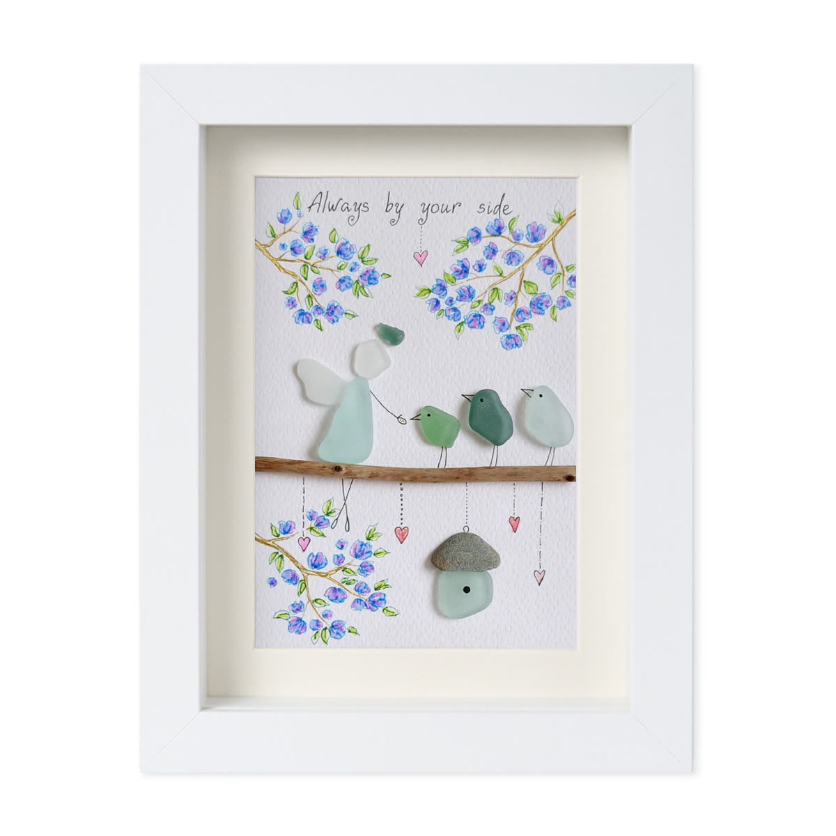 Angel Always By Your Side Sea Glass Framed Art - White - 8" X 6" - image 13