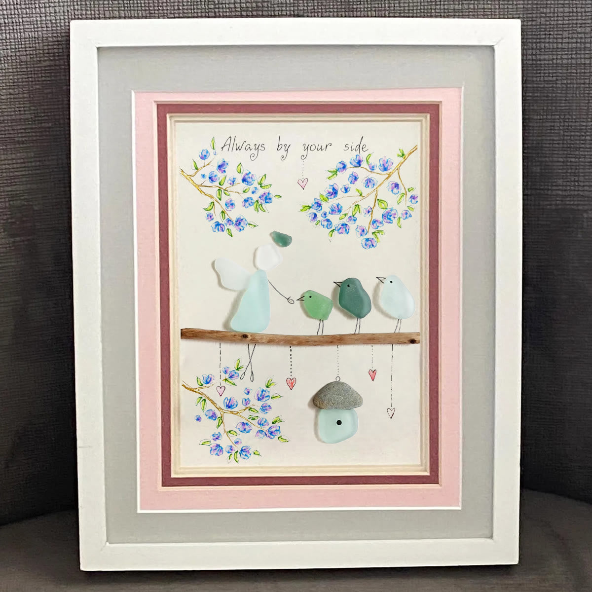 Angel Always By Your Side Sea Glass Framed Art - image 0