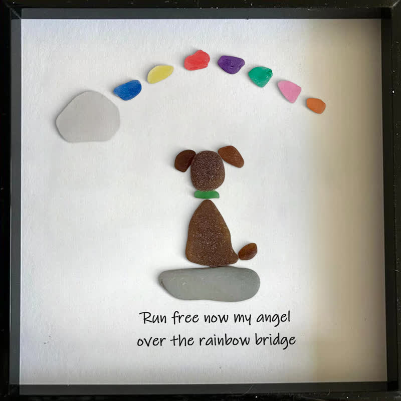 Dog Memorial Sea Glass Framed Art Loss Of Dog Gift - image 4