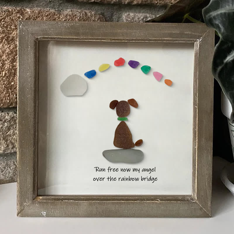 Dog Memorial Sea Glass Framed Art Loss Of Dog Gift - image 2