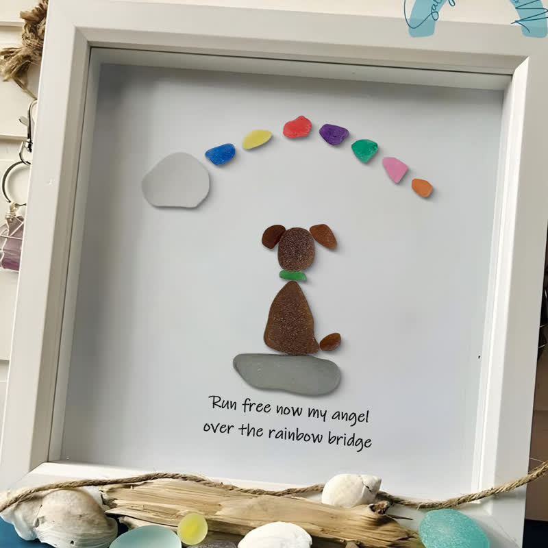 Dog Memorial Sea Glass Framed Art Loss Of Dog Gift - image 8